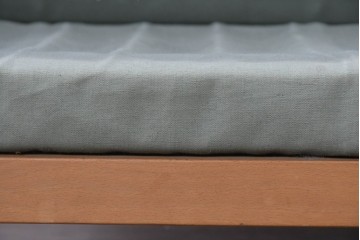 和製ヴィンテージ　激レアモデル!!　maruni(マルニ木工)　オールドマルニ(孔雀マーク)　さわやかなストライプ柄のイージーチェア2脚セット　(R-087922)