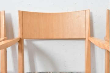 中古　arflex(アルフレックス)　植木莞爾デザイン　曲線アームが美しいKUアームチェア4脚セット　(R-087925)