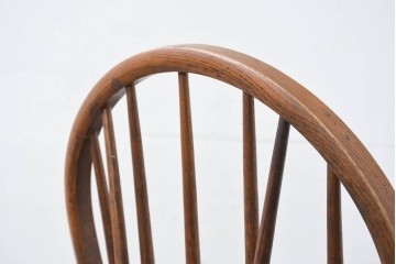 和製ヴィンテージ　美品　柏木工(KASHIWA)　楢(ナラ)材　挽き物加工が施された背もたれと脚が魅力的なアームチェア3脚セット　(R-087927)