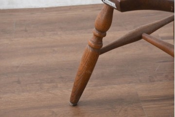 和製ヴィンテージ　美品　柏木工(KASHIWA)　楢(ナラ)材　挽き物加工が施された背もたれと脚が魅力的なアームチェア3脚セット　(R-087927)