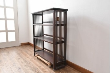 中古　北海道民芸家具　117型　飾り棚としてもおすすめ!　和モダンな空間にぴったりの書棚　(R-087929)