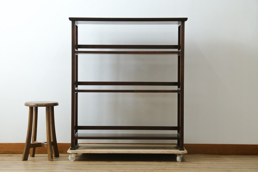 中古　北海道民芸家具　117型　飾り棚としてもおすすめ!　和モダンな空間にぴったりの書棚　(R-087929)