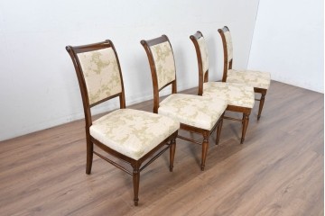 新古　展示品　超美品　モリシゲ(MORISHIGE/森繁)　上品な花柄張地のダイニングチェア4脚セット　定価(4脚合計)約44万円　(R-087936)