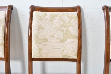 新古　展示品　超美品　モリシゲ(MORISHIGE/森繁)　上品な花柄張地のダイニングチェア4脚セット　定価(4脚合計)約44万円　(R-087936)