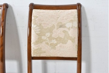 新古　展示品　超美品　モリシゲ(MORISHIGE/森繁)　上品な花柄張地のダイニングチェア4脚セット　定価(4脚合計)約44万円　(R-087936)