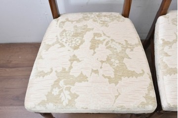 新古　展示品　超美品　モリシゲ(MORISHIGE/森繁)　上品な花柄張地のダイニングチェア4脚セット　定価(4脚合計)約44万円　(R-087936)