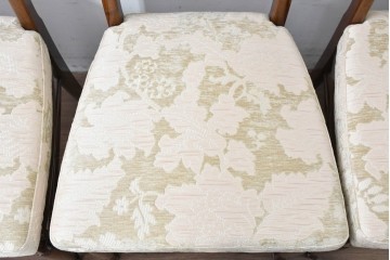 新古　展示品　超美品　モリシゲ(MORISHIGE/森繁)　上品な花柄張地のダイニングチェア4脚セット　定価(4脚合計)約44万円　(R-087936)
