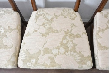 新古　展示品　超美品　モリシゲ(MORISHIGE/森繁)　上品な花柄張地のダイニングチェア4脚セット　定価(4脚合計)約44万円　(R-087936)