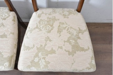 新古　展示品　超美品　モリシゲ(MORISHIGE/森繁)　上品な花柄張地のダイニングチェア4脚セット　定価(4脚合計)約44万円　(R-087936)