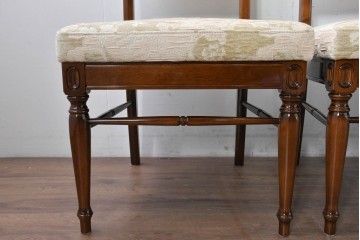 新古　展示品　超美品　モリシゲ(MORISHIGE/森繁)　上品な花柄張地のダイニングチェア4脚セット　定価(4脚合計)約44万円　(R-087936)