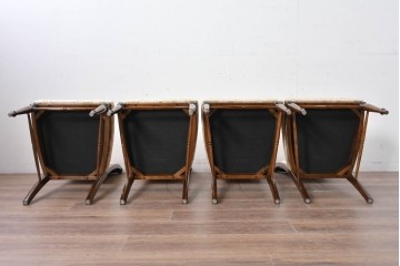 新古　展示品　超美品　モリシゲ(MORISHIGE/森繁)　上品な花柄張地のダイニングチェア4脚セット　定価(4脚合計)約44万円　(R-087936)