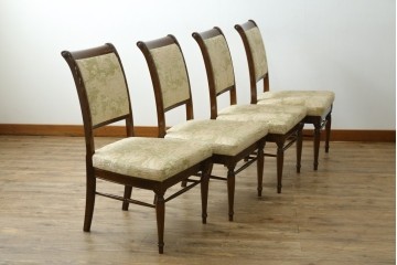 新古　展示品　超美品　モリシゲ(MORISHIGE/森繁)　上品な花柄張地のダイニングチェア4脚セット　定価(4脚合計)約44万円　(R-087936)