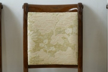 新古　展示品　超美品　モリシゲ(MORISHIGE/森繁)　上品な花柄張地のダイニングチェア4脚セット　定価(4脚合計)約44万円　(R-087936)