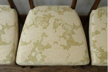 新古　展示品　超美品　モリシゲ(MORISHIGE/森繁)　上品な花柄張地のダイニングチェア4脚セット　定価(4脚合計)約44万円　(R-087936)