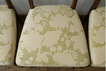 新古　展示品　超美品　モリシゲ(MORISHIGE/森繁)　上品な花柄張地のダイニングチェア4脚セット　定価(4脚合計)約44万円　(R-087936)