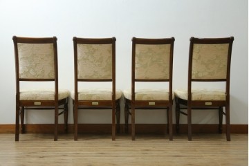 新古　展示品　超美品　モリシゲ(MORISHIGE/森繁)　上品な花柄張地のダイニングチェア4脚セット　定価(4脚合計)約44万円　(R-087936)