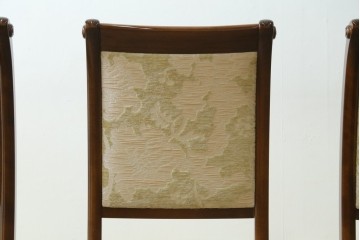 新古　展示品　超美品　モリシゲ(MORISHIGE/森繁)　上品な花柄張地のダイニングチェア4脚セット　定価(4脚合計)約44万円　(R-087936)