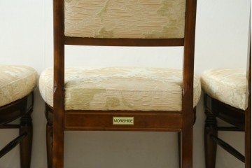 新古　展示品　超美品　モリシゲ(MORISHIGE/森繁)　上品な花柄張地のダイニングチェア4脚セット　定価(4脚合計)約44万円　(R-087936)