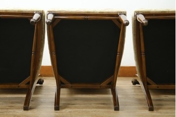 新古　展示品　超美品　モリシゲ(MORISHIGE/森繁)　上品な花柄張地のダイニングチェア4脚セット　定価(4脚合計)約44万円　(R-087936)