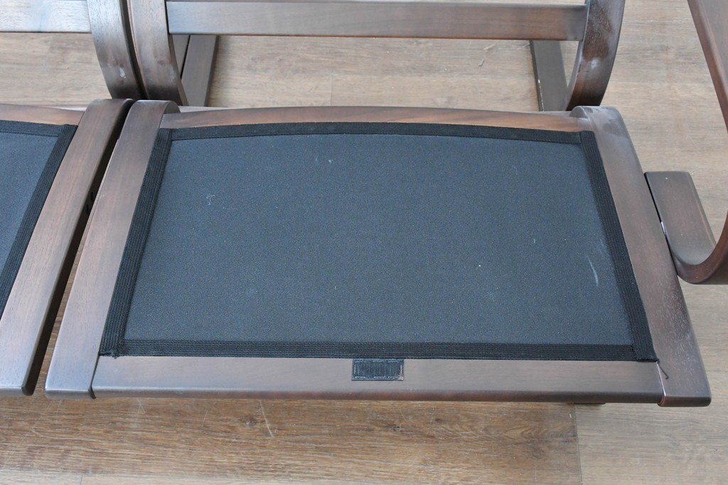 中古　冨士ファニチア　Agio(アージオ)　本革　ワイド2Pソファとスツールのセット　定価約58万6千円　(R-087944)