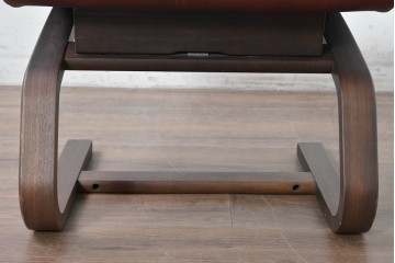 中古　冨士ファニチア　Agio(アージオ)　本革　ワイド2Pソファとスツールのセット　定価約58万6千円　(R-087944)