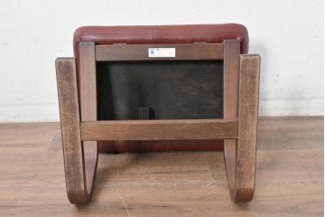 中古　冨士ファニチア　Agio(アージオ)　本革　ワイド2Pソファとスツールのセット　定価約58万6千円　(R-087944)
