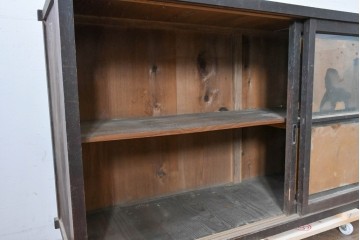 和製アンティーク　大正期から昭和初期　見せる収納が叶うサイドボード　(R-087951)