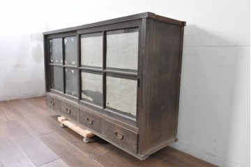 和製アンティーク　大正期から昭和初期　引き出し付きサイドボード　(R-087952)