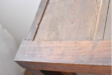 和製アンティーク　前面欅(ケヤキ)材　木味を楽しめるガラス引き戸のサイドボード　(R-087953)