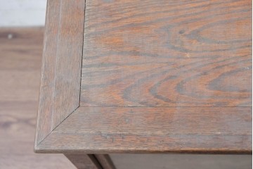 和製アンティーク　上手物!!　ナラ材　丁寧に組まれた木枠のロータイプガラスケース　(R-087954)