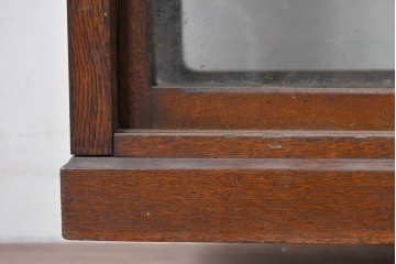 和製アンティーク　上手物!!　ナラ材　丁寧に組まれた木枠のロータイプガラスケース　(R-087954)