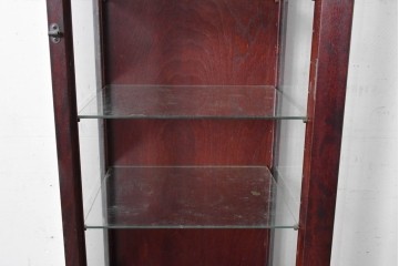 中古　美品　国産手作り家具　民芸調の縦型キャビネット　(R-087957)