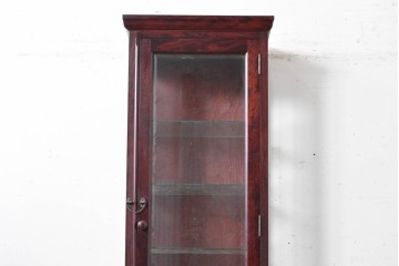 中古　美品　国産手作り家具　民芸調の縦型キャビネット　(R-087957)