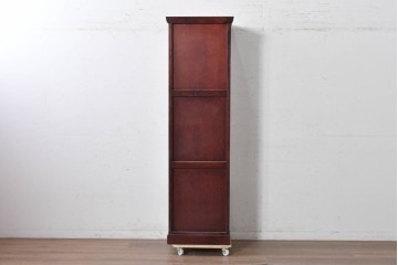 中古　美品　国産手作り家具　民芸調の縦型キャビネット　(R-087957)