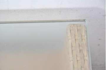 中古　希少な廃番品　arflex(アルフレックス)　A TABLE(エー テーブル)　holidays(ホリデイズ)　レザーを編み込んだローテーブル　(R-087959)