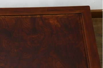 和製アンティーク　上手物!!　総欅(ケヤキ)材　挽き物脚が目を惹く漆塗りのちゃぶ台　(R-087960)