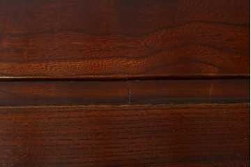 和製アンティーク　上手物!!　総欅(ケヤキ)材　挽き物脚が目を惹く漆塗りのちゃぶ台　(R-087960)