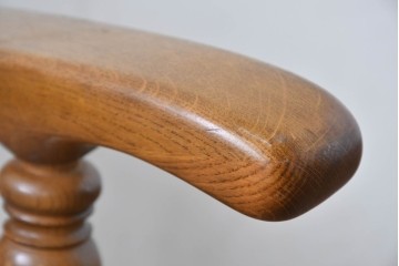 中古　飛騨産業　キツツキマーク　穂高シリーズ　楢(ナラ)材　クラシカルな花柄ファブリックの一人掛けソファ　(R-087975)