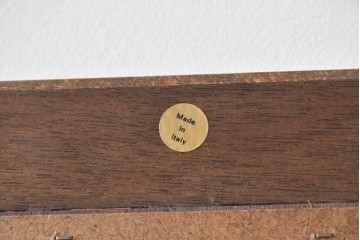 中古　イタリア製　クラシカルなデザインが優美な象嵌入りウォールミラー　(R-087977)