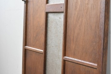 ビンテージ建具　昭和後期　縦長ガラスが映えるレトロモダンな木製ドア1枚　(R-087979)