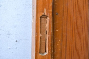 アンティーク建具　昭和中期　温もりある木味が魅力の引き戸1枚　(R-087982)