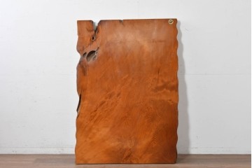 中古　高級品　屋久杉　一枚板　漆塗り　自然美あふれる耳付き座卓　定価約150万円　(R-087984)