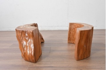 中古　高級品　屋久杉　一枚板　漆塗り　自然美あふれる耳付き座卓　定価約150万円　(R-087984)
