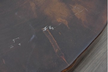 中古　輪切り一枚板　厚みのある一枚板が存在感を放つ平置き座卓　(R-087986)