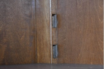 和製ヴィンテージ　樺(カバ)材　ガラス引き戸付きキャビネット　(R-087989)