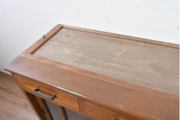 《天板取り付け加工費込み》　和製ヴィンテージ　樺(カバ)材　和洋どちらにも合わせやすい引き出し付きサイドボード　(R-087991)