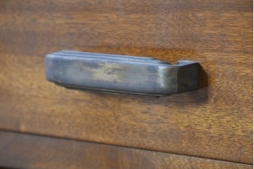 《天板取り付け加工費込み》　和製ヴィンテージ　樺(カバ)材　和洋どちらにも合わせやすい引き出し付きサイドボード　(R-087991)