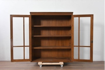 《台輪取り付け加工費込み》　和製ヴィンテージ　樺(カバ)材　直線的なデザインのキャビネット　(R-087993)