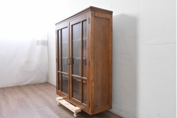 《台輪取り付け加工費込み》　和製ヴィンテージ　樺(カバ)材　直線的なデザインのキャビネット　(R-087993)