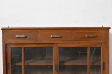 《天板取り付け加工費込み》　和製ヴィンテージ　樺(カバ)材　和洋どちらにも合わせやすい引き出し付きサイドボード　(R-087994)